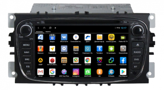 Штатная магнитола Parafar 4G/LTE для Ford Focus 2, Mondeo, Galaxy, C-Max, S-Max c DVD (универсальная) черная на Android 11.0 (PF148XHDDVDb)